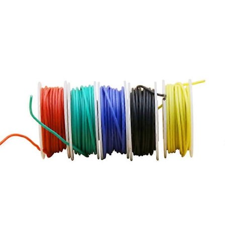 26 AWG Elektrisk Ledning, Tilslutningsledningssæt Fleksibel Silikoneledning (5 Forskellige Farvede 10 Meter Spoler) 300V Ledning Høj 