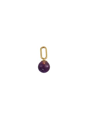 St Drop Charm 5Mm Gold Purple Design Letters