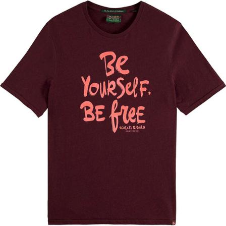 Scotch & Soda, T-Shirt Paars, Heren, Maat:S,print