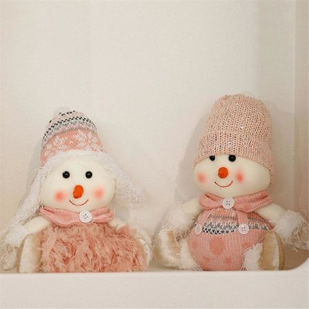 Jul Rosa Ornament Söt Docka Jul Ansiktslös Docka Tecknad Tredimensionell Små Ornament D