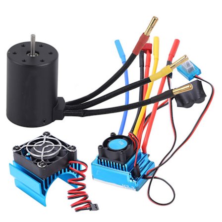 3650 2300KV Vattentät 4-polig Borstlös Motor 80A ESC Kylsänka Combo Set för 1/10 RC Bil