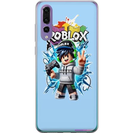Kompatibelt Mobilskal till Huawei Huawei P20 Pro Färgstark Roblox-karaktär med handkontroll och energifylld splash art design, perfekt för barnrum
