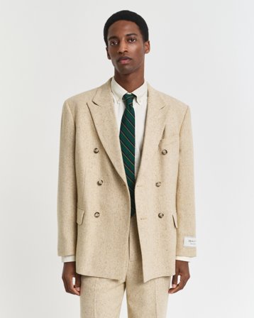 GANT Herren Relaxed Fit Herringbone Anzugsakko mit Noppenstruktur (56) Beige