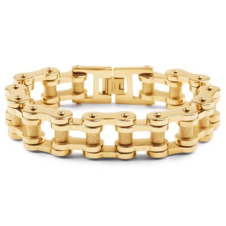 Gold-Tone Biker Chain Surgical Steel Bracelet for Men - Steel bracelets