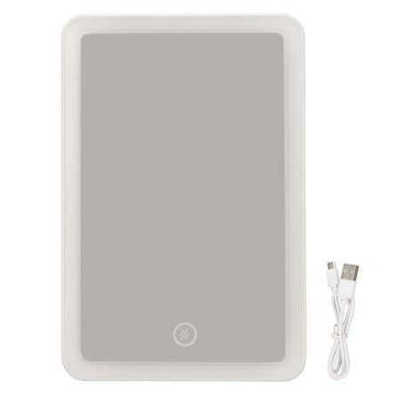 LED-sminkningsspegel med steglös dimning, 180 graders rotation, touchbrytare, USB-laddningsbar spegel med belysning