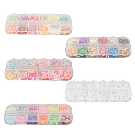 60 Gitre Negle Sequins Blandet Tynd Neglekunst Flage Negle Glitter Pailletter 3D Neglekunst Klistermærker til DIY Negledekoration