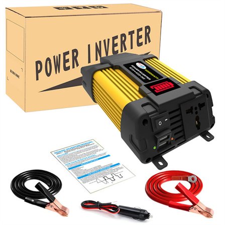 2 USB-porter laderinverter LED-skjerm i sanntid Lavt støynivå Strøminverter for bil DC12V‐AC220V 6000W
