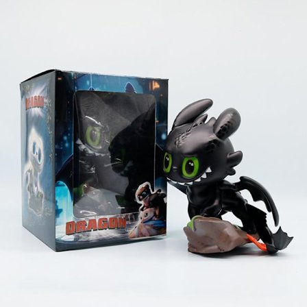 Söt Q-version How to Train Your Dragon Toothless-figur, Night Fury/Light Fury, bedårande trendig leksaksmodell, bilprydnad, boxset.