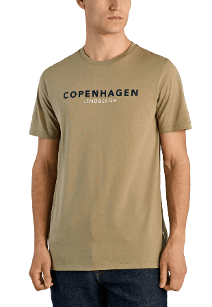 Lindbergh Copenhagen print tee S/S T-Shirt Överdelar Herr Grön L
