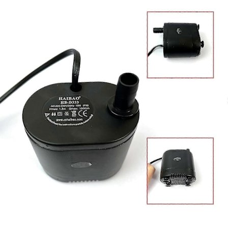 Dykkepumpe til HAIBAO HB-D333, 1,8M løftehøjde 1000L/T Støjsvag vandpumpe til ismaskiner og akvarier