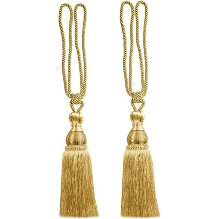 2 stk. gardinklips tau slipsbånd, lang dusk gardin tieback, holdback tau for hjem dekor og kontor vindusgardiner, (gull)