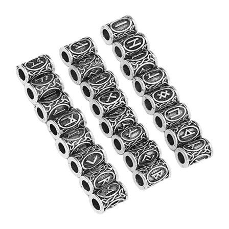 24 stk. Vintage Legering Hår- og Skjeggperler for Dreadlocks