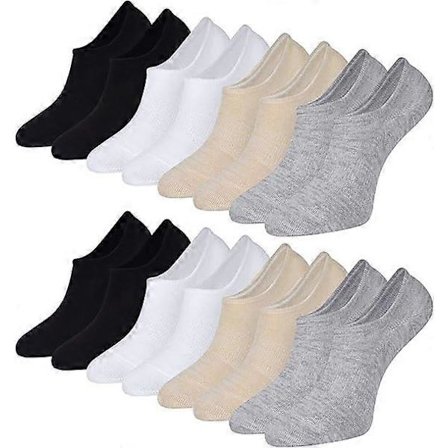 Träningsstrumpor för dam och herr - 8 par halkfria låga ankelstrumpor osynliga sneakersstrumpor för loafers och lediga båtskor