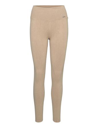 Sand Washed Ribbed Seamless Tights Running/training Tights Beige AIM'N