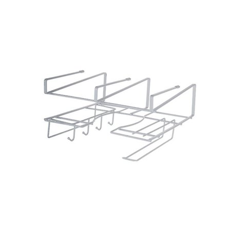 1 stk Hjemmekjøkken Dørrygg Jern Oppbevaringsstativ Holdere Spikerfri Skapdør Henger Hvit