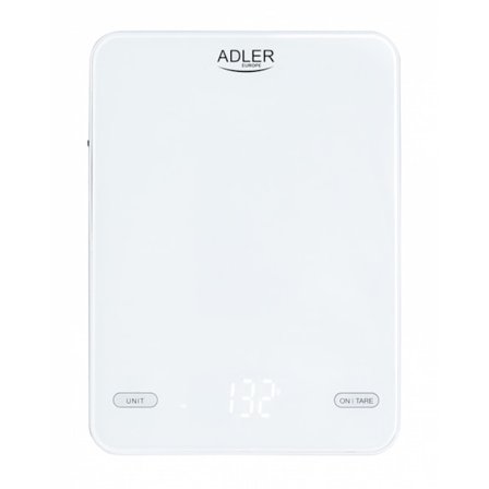 Adler AD 3177w Køkkenvægt 10 kg, USB-opladning, Hvid