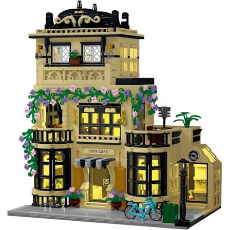 City Café Arkitektur Byggesett med Lys, 3 Nivåer City Caf