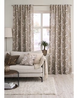 Yhdistelmänauhaverho kukallinen Alexa 2/pak Pellava