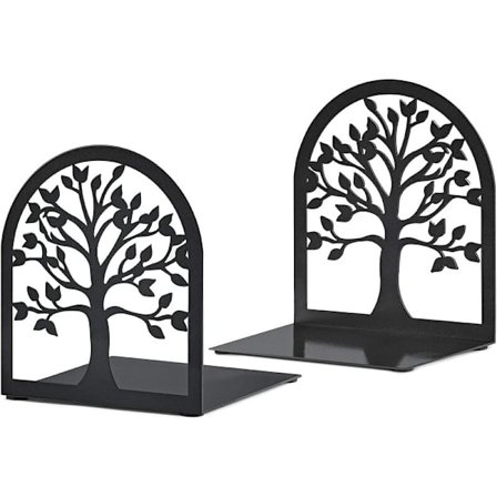 Dekorative bogstøtter, livets træ bogstøtter, metal bogstøtter, sorte bogstøtter, hylde bogstøtter, tunge bogstøtter, hjemmekontor