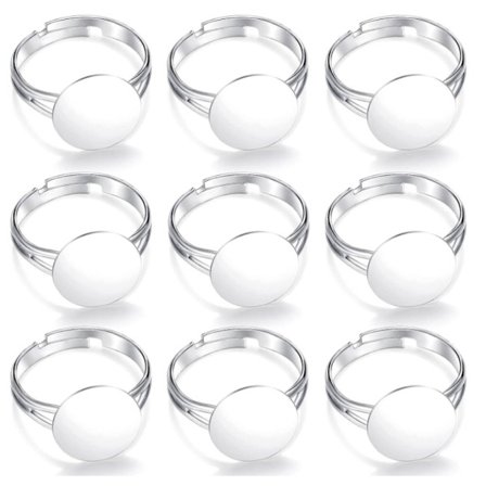 40stk Justerbar Ring Base Blank Ring Justerbar Ring Cabuchon