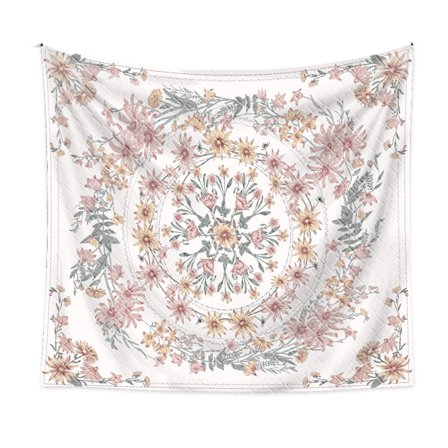 1 stk. Stoffveggteppe, dekorativ veggduk veggteppe, psykedelisk bohemsk hippie blomstteppe, 130*150CM