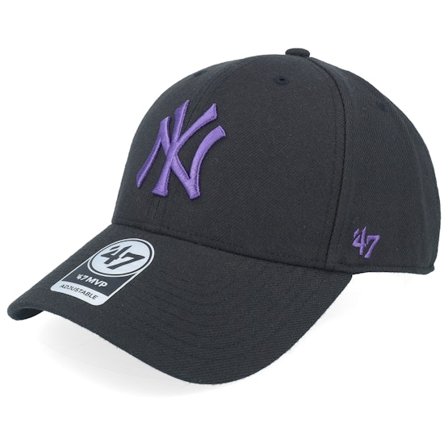47 Brand - MLB Schwarz Adjustable Cap - New York Yankees Mvp Black/Purple Adjustable @ Hatstore