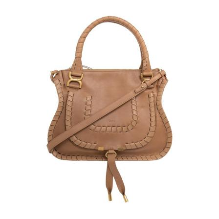 Chloé Marcie Double Carry Väska beige, Dam Axelremsväskor, Dam, Storlek: ONE SIZE