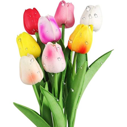 Kunstige tulipaner Blomster Kunstige blomster Latex Tulipaner Ekte berøring for fest Hjem Bryllupsdekorasjon og Diy-dekor