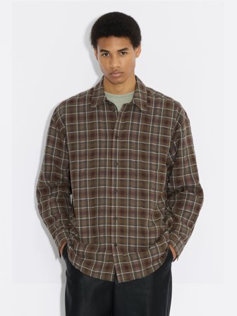 Holzweiler - Elja Check Shirt - Brown Check - Mens - Extra Small