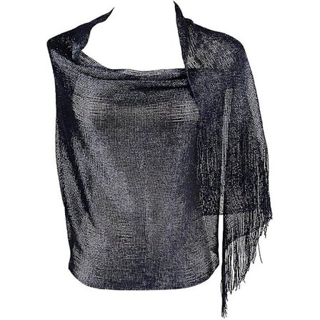 Dame Aften Slå-om Stola Tørklæde Elegant Til Bryllup, Fester, Brudepige, Galla Tørklæde Kvaster Sølv (FMY)