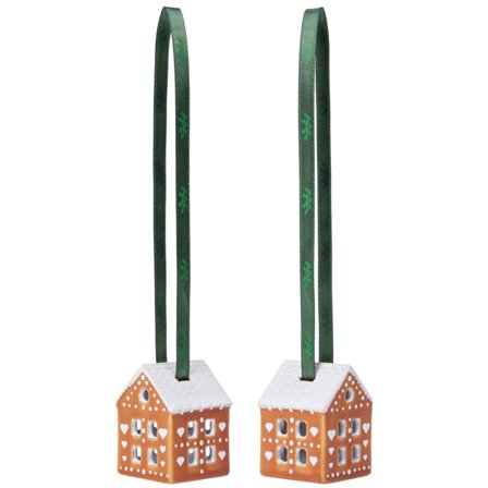 Kähler Gingerbread juleoppheng 2 stk 5 cm, brun