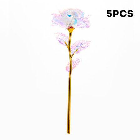 5/10 st rosblomma med utsökt ask Dekorativ färgglad ros insvept av gyllene folie Present till flickor Mamma 25*8cm