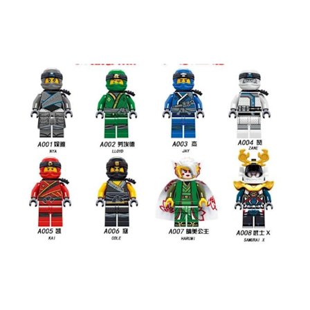 Ninjago-minihahmot Kai Jay Sensei Wu Master, sopivat Lego-rakennuspalikkaleluun