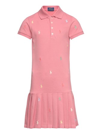 Ralph Lauren Kids Polo Pony Stretch Mesh Polo Dress - Pink - 129-130