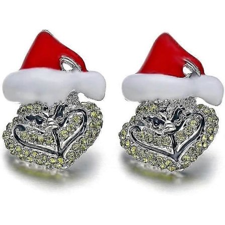 Newway Grinch Joulupukki Korvakorut Täynnä Strassikiviä Joulukorvakorut Uudenvuoden Lahja Naisille Miehille Lapsille Klassiset Sarjakuvakorut