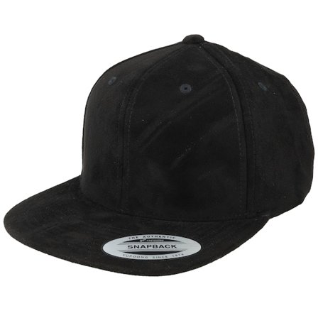 Yupoong - Černá snapback Kšiltovka - Black Suede Snapback @ Hatstore