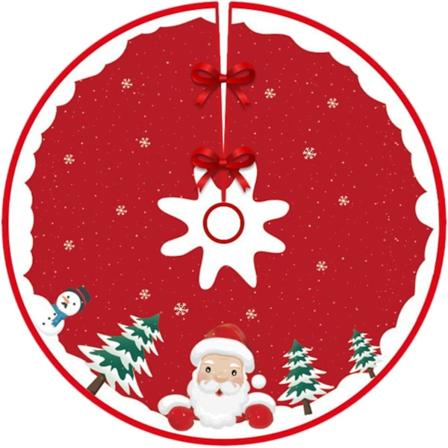 Juletræsskørt 90cm i Diameter, Håndlavet Træmåtte Juletræ Bundforklæde Dekoration (Stil 1)
