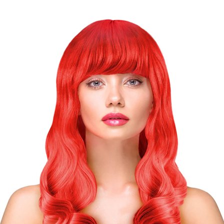 Peruk Långt Vågigt Hår - Röd