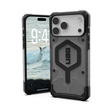 UAG Pathfinder Clear MagSafe-etui for iPhone 17 Pro Max - grå/sort