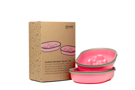 SureFeed - Slow Bowl - Rosa 2-pakning - Katt - Matplass og vannfontener for katt - Fôrautomater for katt - ZOO.no