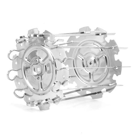 Rustfrit Stål Roterende Elektrisk Ovn Barbecue Spyd Nål Bur Sæt BBQ Grill Tilbehør