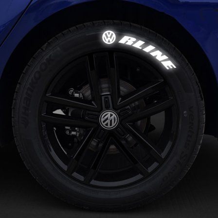 3D reflekterande hjuldekaler för bilar, motorcyklar och cyklar (Volkswagen RLINE) 1 set