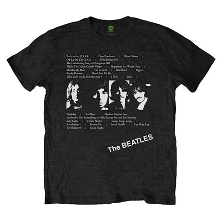 The Beatles Unisex Adult Album Tracks Back Print T-Shirt XXL Svart
