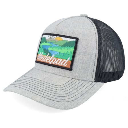 Wild Spirit - Swedish Medelpad Landscape Heather Grey/Black A-frame Trucker Trucker Grey Cap - @ Hatstore
