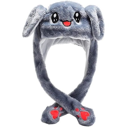 Plush Kaninhatt med Bevegelige Ører - Myk og Søt