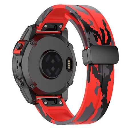Svart spänne 22mm kamouflage handledsrem armband för Garmin Fenix 7/ Forerunner 965/955/945/935