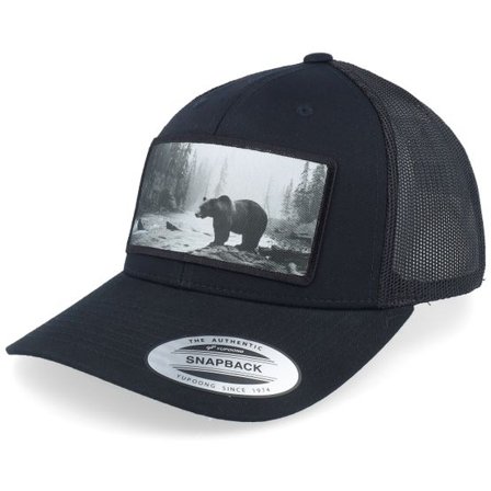Hunter - Svart snapback Keps - Big Bear Wide Patch Retro Black Trucker @ Hatstore