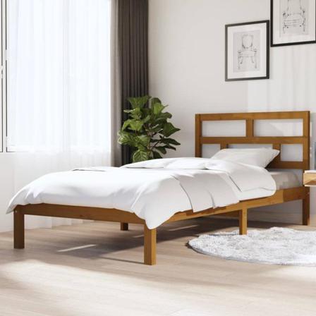 Vidaxl Sängram Honungsbrun Massiv Furu 100x200 Cm Brun