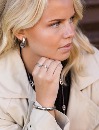 By Jolima Classic Solitaire Stone Ring - Silver - 1.8 CM