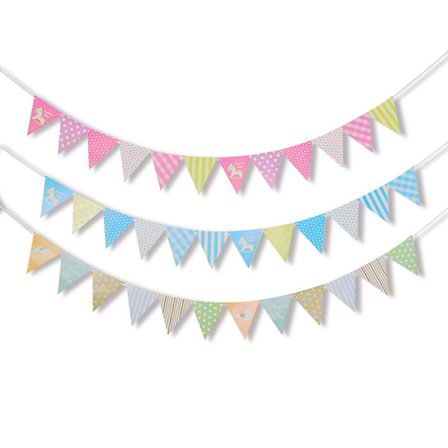 Farvet trekantet flag fra Mokuma Triangular Flag, Baobao School of Contemporary Art, børnehavehavedekoration trekantet flag